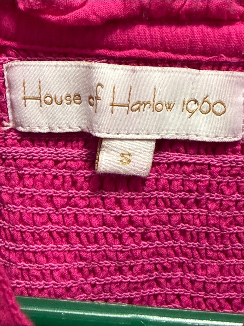 House of Harlow 1960 Eyelet Embroidered Top Blouse Puff Sleeve Size Small Pink - Picture 6 of 10